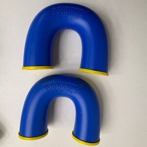 2 x Pindaloo Blue U Shaped Toy Tube Set with Yellow Caps and Balls